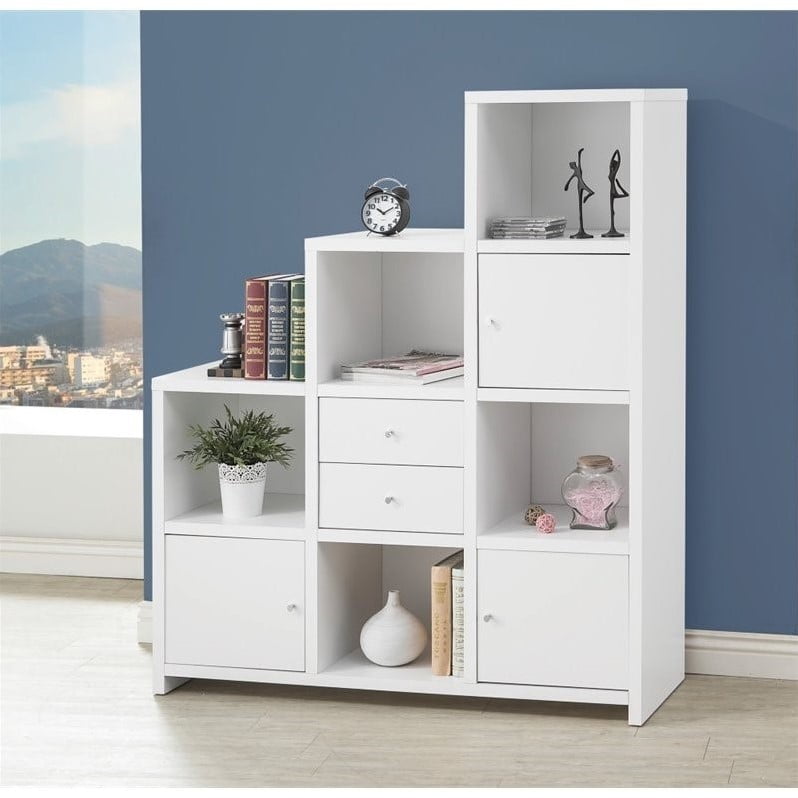 4 Cube Step Storage Shelves Units Home Office Book Shelf Furniture 