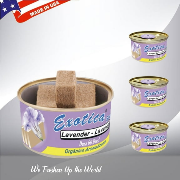 Exotica Car Air Freshener | Spill-proof Can | Organic | For Home & Auto | Long Lasting Freshness | (Pack of 12) (Lavendar)