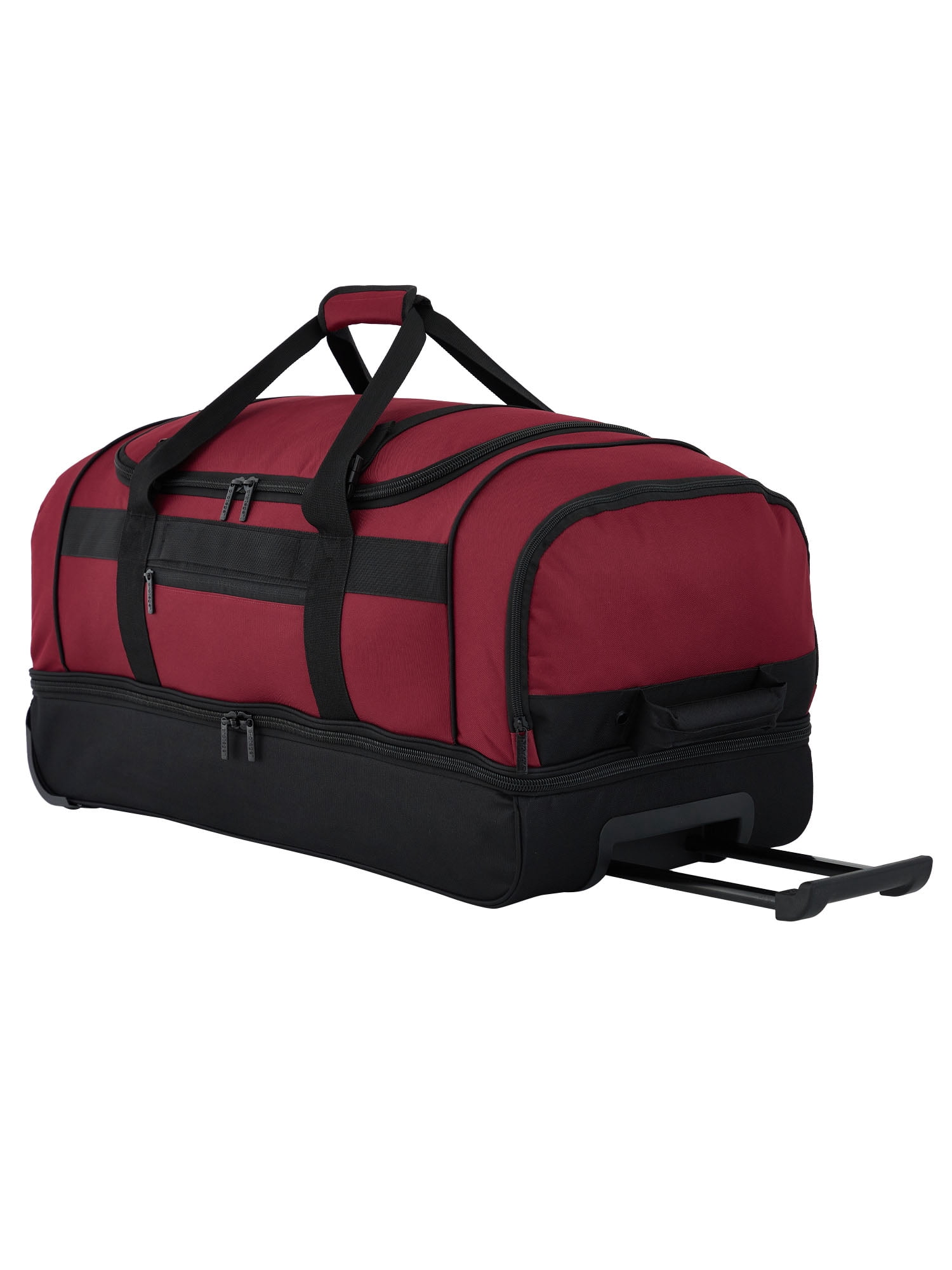 Protege Everyday Journey Large 30-inch Drop-Bottom Rolling Duffel, Red