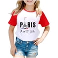 thumbnail image 1 of Toddler Big Boys Summer Tops Tees Fashion Games Letter Graphic Printed Raglan Color Block Short Sleeved Pullover Tee Blouse Spring Shirts For Boy 13-14T, 1 of 4