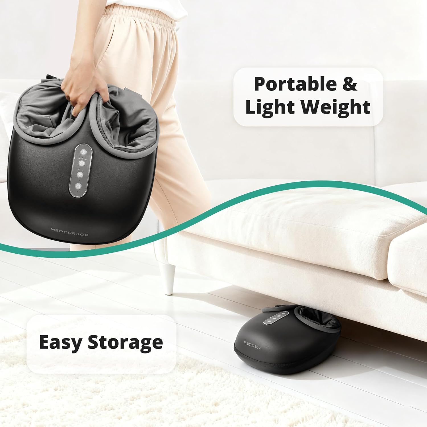 Heated Foot Massager with Shiatsu Kneading and  Pressure for Tired Muscles Relief