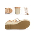 thumbnail image 2 of BLISSFUL STEP Lace Up Platform Wedge Heel Strappy Sandals for Women Nude 6, 2 of 6