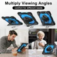 thumbnail image 4 of Case for iPad Air 11 Inch M3 2025 M2 2024 7th/6th Generation with Rotating Stand Pencil Holder Hand/Shoulder Strap, Heavy Duty Shockproof Protective Cover, 4 of 7