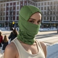thumbnail image 5 of Unique Bargains 1 Pc Quick-drying Ice Silk Solid Balaclava Face Mask Army Green, 5 of 5