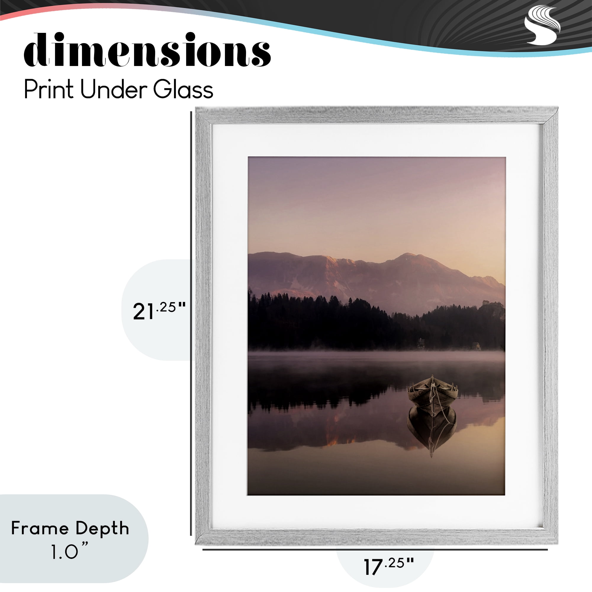 Stupell Industries Tranquil Lake Sunsets Gray Framed Print Under Glass, design by Marcus Prime