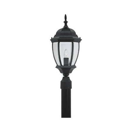 - Black 1 Light 9.5in. Cast Aluminum Post Lantern from the Tiverton Collection
