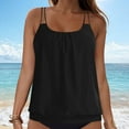 thumbnail image 5 of COMVALUE Women Tankini Swimsuit Tummy Control Blouson Bathing Suits Thin Swim Tank Top Only (Black, M), 5 of 7