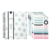 Kahootie It's That Kinda Day - Weekly planner - week to view - wire-bound - 8 in x 10 in - teal polka dots