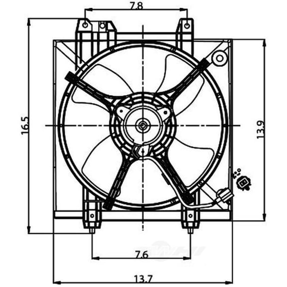 Global Parts Distributors 2811393 Electric Cooling Fan Assembly