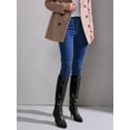 thumbnail image 7 of DARING DIVA Women's Stylish Stiletto Heels Knee High Boots with Pointed Toe Black 7, 7 of 7
