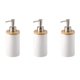 thumbnail image 1 of Dispensador de jabón de cerámica de 3 x 400 ml, estilo nórdico, dispensador de loción, dispensador de jabón para cocina y baño, color blanco, 1 of 3
