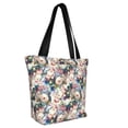thumbnail image 2 of KLL Tote Bag for Women Rose Flowers Print Shopping Grocery Reusable Bags for Office School Shopping Travel, 2 of 6