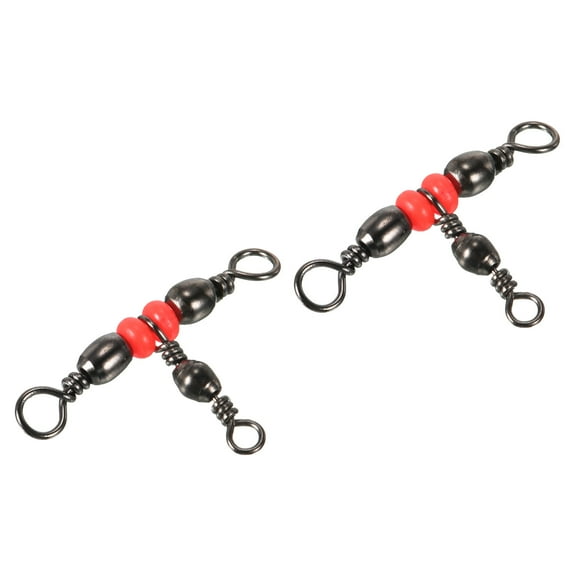 3 Way Swivel, 48lb Stainless Steel T-Turn Barrel Terminal Tackle, Black 20 Pack