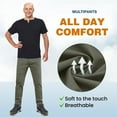 thumbnail image 3 of Cargo Pants, Multipants - High Stretch Multi-Pocket Durable Cargo Pants Work Pants For Men Golf Tactical Mens Stretch Cargo Pants No Belt, 3 of 8