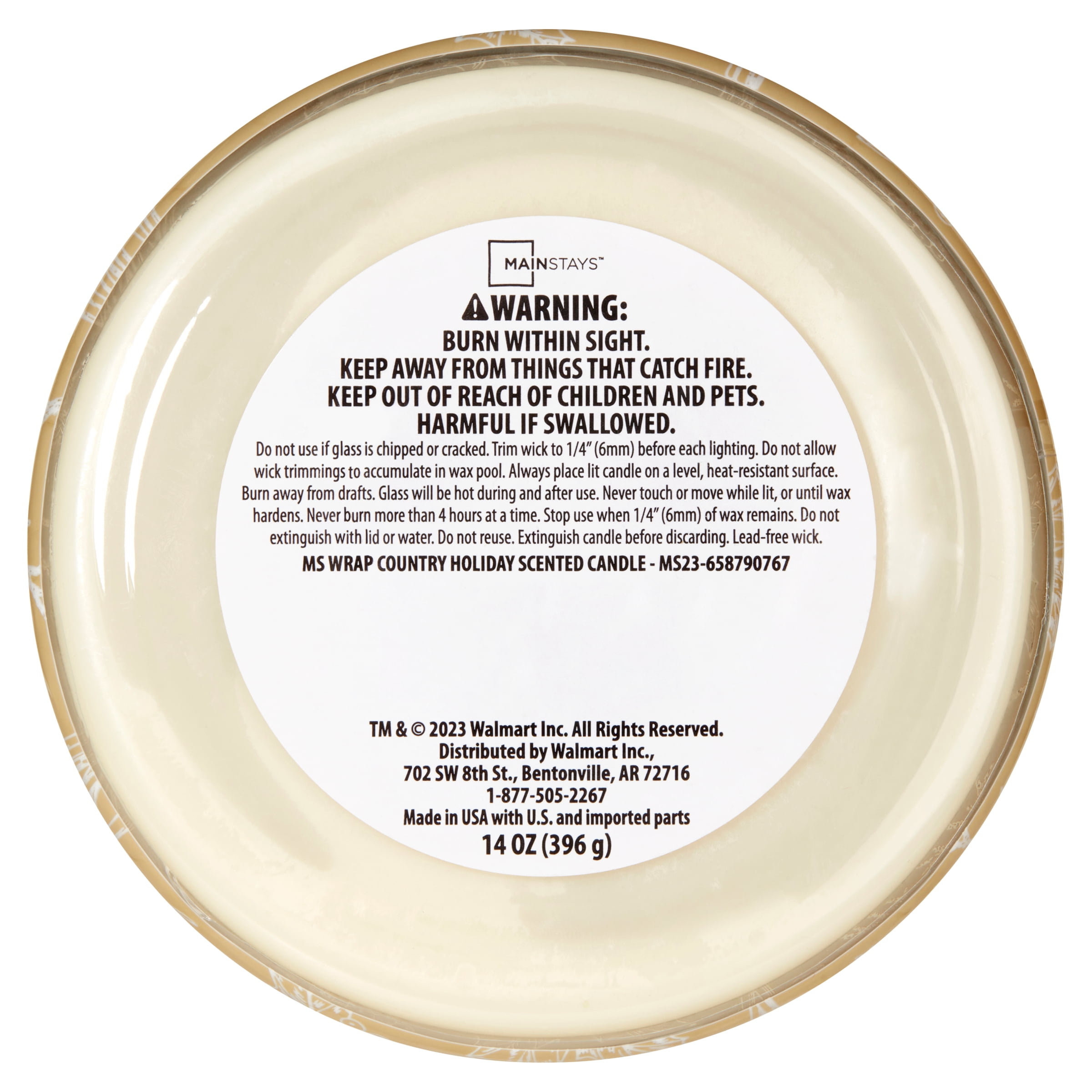(4 pack) Mainstays 3-Wick Ombre Wrapped Country Holiday Scented Jar Candle, 14 oz