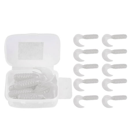 Sarapandan 10Pcs4cm Soft Silicone Fishing Lures Grub Worm Baits Fish Tackle Accessories (White) Sarapandan