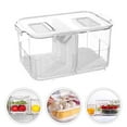 thumbnail image 3 of Fridge Organizer Bins Refrigerator Container Drawer Storage Fresh Keeper Freezer Fruit Stackablelids Acrylic, 3 of 7