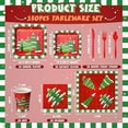thumbnail image 3 of 350 Pcs Paper Plates and Napkins Set Disposable Dinnerware Party Supplies Tableware Serve 50 Guest Cups Knife Forks Spoon(Red,Merry Christmas), 3 of 6