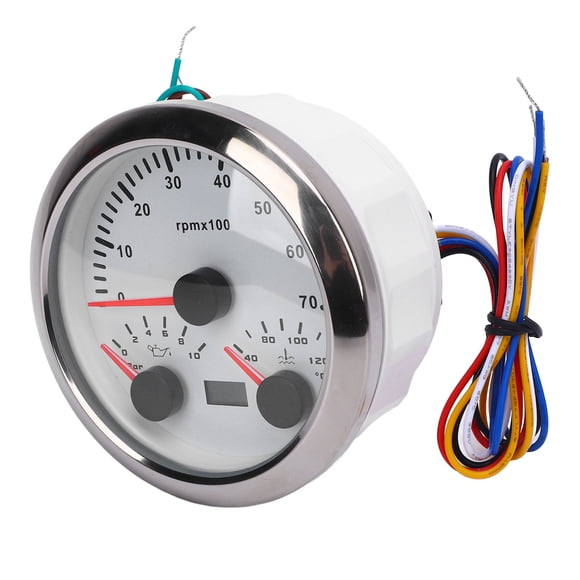 3 In 1 85mm Tachometer DC 9 To 32V 7000rpm 0 To 10bar Oil Pressure 40 To 120 degrees Celsius Water Temp 7 Color Backlight for Truck Tractor Car