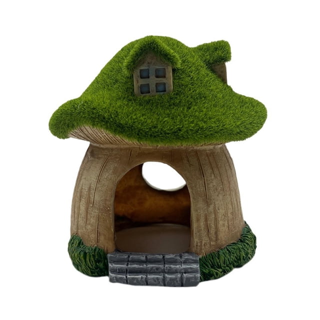 Casa tipo seta para acuario, decoración para pecera, cueva de desove, paisaje escondite, de setas de resina para escritorio Betta Estilo B