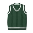 thumbnail image 4 of Tdoqot Gilrs Sweaters Vest- Soft Warm V-Neck Casual Sleeveless Kids Knit Tnak Tops Green Size10-12, 4 of 7
