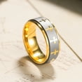 thumbnail image 7 of King Will 8mm Tungsten Wedding Band Ring for Men Women Lord's Prayer Cross Ring Silver and Gold Wedding Band Bible Engraved Rings High Polished Size 11, 7 of 7
