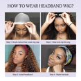 thumbnail image 4 of Peluca con diadema iesste Highlight Ombre, 35 cm de profundidad, cabello humano ondulado, 4 of 6