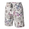 thumbnail image 5 of KLL Vintage Butterflies Men's Casual Summer Beach Shorts Hawaiian Shorts with Pockets-3X-Large, 5 of 9