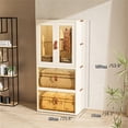 thumbnail image 1 of Garde-robe Pliable Simple Armoire Portable Armoire à Vêtements Chambre Chambre de Bébé Armoire Installation Rapide Gratuite Commode Armoire de Rangement, 1 of 2