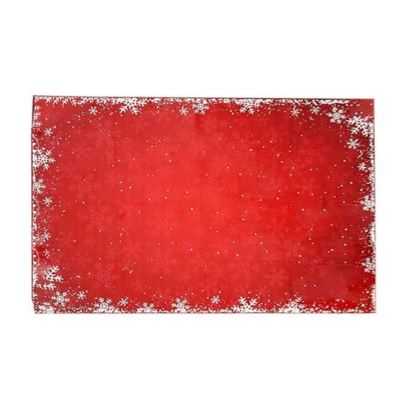 Grrvtrz Large Red Snowflake Christmas Carpet Suitable for Living Room Bedroom Bedside Terrace Outdoor Floor Mat,Decoration Supplies,Home Decor