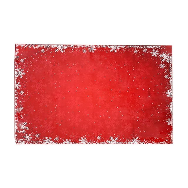 Décorations de Noël Extérieures Grand Tapis de Noël Flocon de Neige Rouge Adapté pour Salon, Chambre, Chevet, Terrasse, Tapis de Sol Extérieur pour Salon