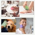 thumbnail image 3 of Abaima 3 Pcs Silicone Exfoliating Body Scrubber for Women Men, Silicone Body Shampoo Brush, Soft Silicone Loofah for Sensitive Skin in 3 Color, Shower Silicone Hair Scalp Massager, Lather Well, 3 of 7