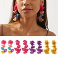 thumbnail image 2 of FENOHREFE Flower Shaped Exaggerate Earrings Eye Catching Ear Rings Flowers Dangle Earrings Elegant Parties Jewelry, 2 of 7