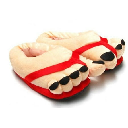 

QWZNDZGR Winter Funny Slippers For Men Cute Home Shoes Big Foot Furry Slippers Unisex Indoor Shoes Boys Man Fuzzy Five Finger Slippers