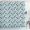 thumbnail image 1 of Ambesonne Marine Shower Curtain, Vintage Sketch Seahorse, 69"Wx70"L, White and Dark Teal, 1 of 3