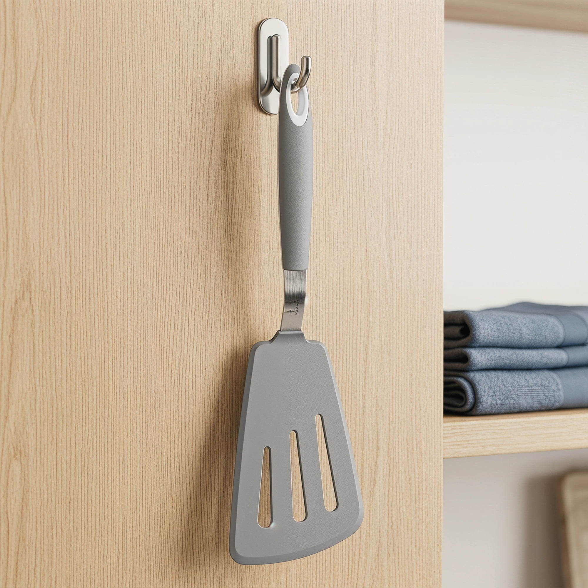 Unique Bargains Kitchen Utensils with Heat-Resistant Rubber Spatula Gray 13.8x3.9 inch