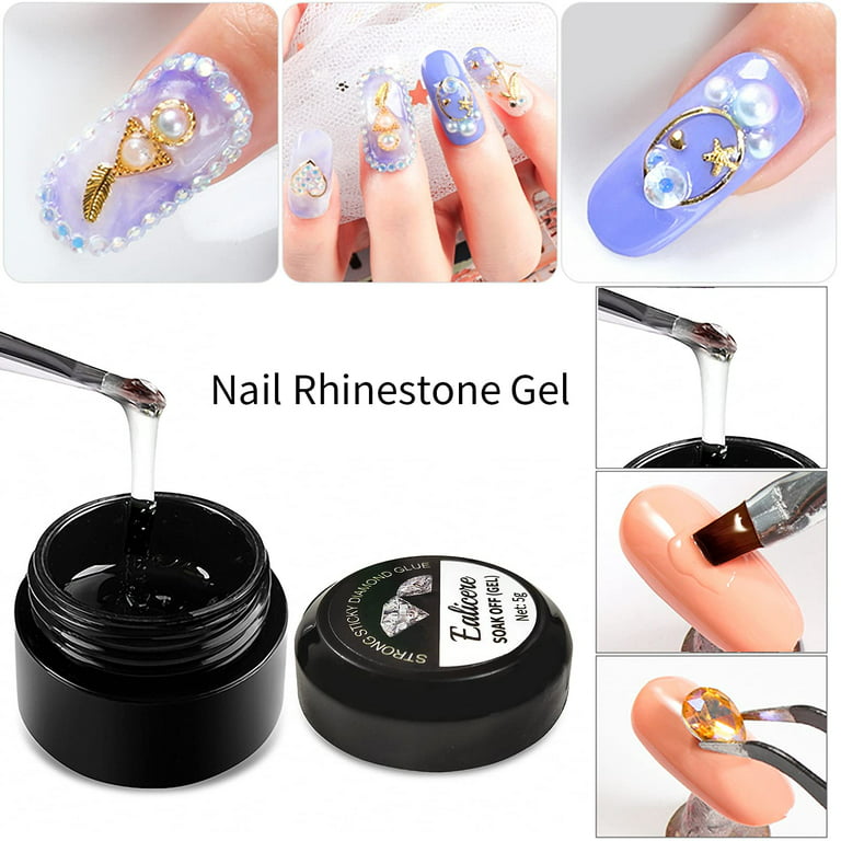 Rhinestone Glue Gel Set with Nail Brushes