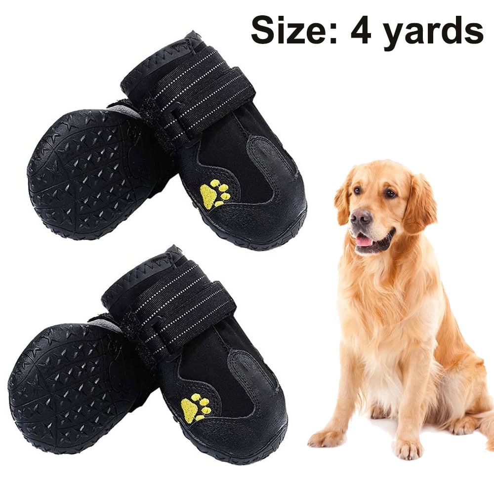 Pack of 4 Pcs Red Blue Orange Labrador Husky QBLEEV Waterproof Pet Shoes Boots,Breathable Paw Sole Protectors with Reflective Rugged Anti-Slip Water Resistant for Small Medium Large Dogs 