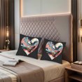 thumbnail image 2 of Set of 2 Decorative Throw Pillow Covers 18x18in - Heart - Shaped Colorful Marbled Design on Black Background for Couch Bed Car, 2 of 8
