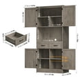 thumbnail image 6 of Homfa 71" Tall Farmhouse Storage Cabinet, Kitchen Pantry with 2 Drawers and Adjustable Shelves, Gray, 6 of 7