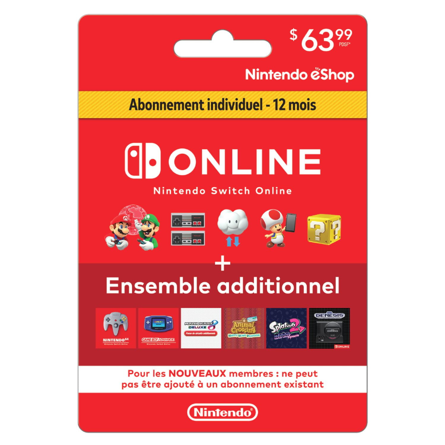 Nintendo switch online membership sale discount