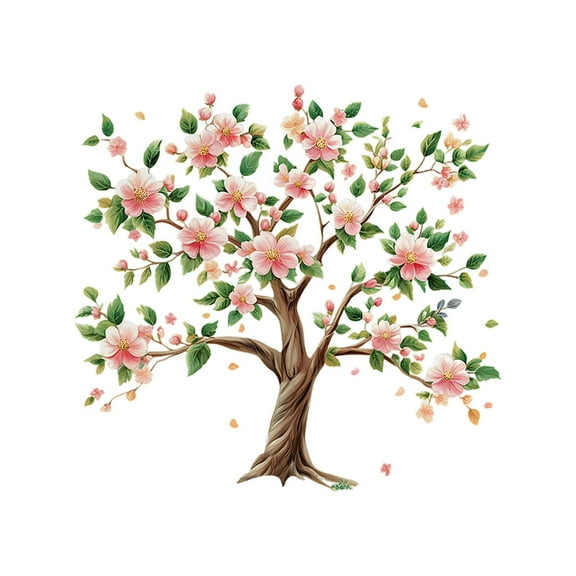 Cherry Blossom Tree Wall Stickers Decal Floral Art Decor Stickers For Living Room Bedroom Nursery Office Easy to Apply