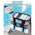 thumbnail image 3 of WANDF LARGE Mesh Beach Bag with 40oz Tumbler Side Pockets, Sand-Falls-Through Toy Mesh Tote Bags for Picnic Travel, Family Pool/Beach Essentials with Waterproof Liner Pocket(Black Upgraded), 3 of 10