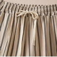 thumbnail image 5 of FUNUONY Lightweight Wide Leg Cropped Pants for Women High Waisted Loose Casual Lounge Travel Work Sweatpants Summer Retro Cotton and Linen Striped Loose Straight Leg Cropped Pants Beige L, 5 of 6