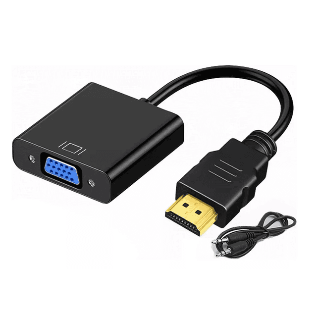 Cable Adaptador convertidor HDMI a VGA BLOOSOM regalo Cable 3.5mm negro