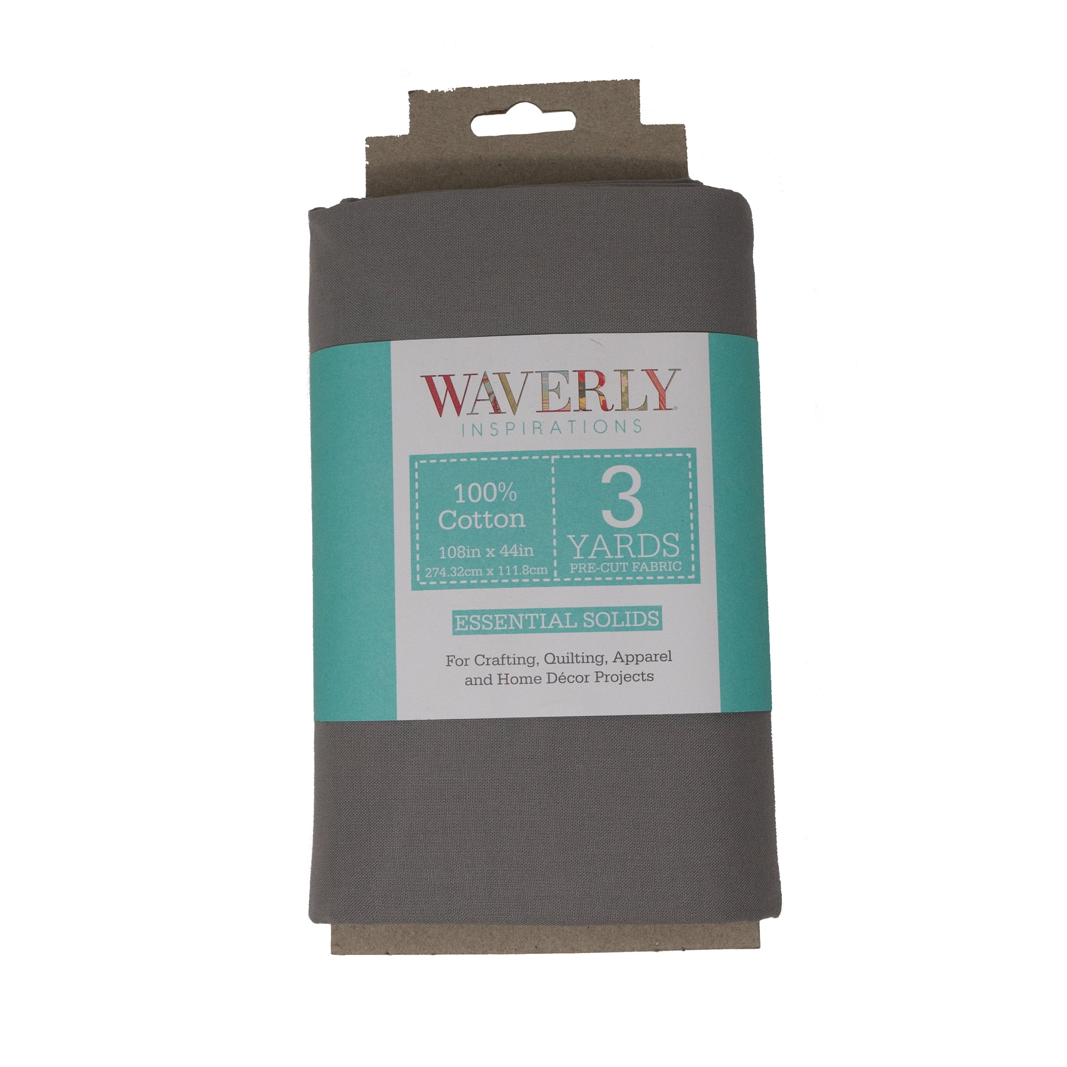 (2 pack) Waverly Inspirations 3 Yard Cut 100% Cotton Solids Fabric, Steel, 44" Wide for Quilting & Sewing