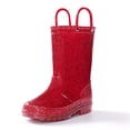 thumbnail image 3 of BOCCA Kids Red Glitter Waterproof Rain Boot For Girls Size 13, 3 of 6