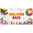 thumbnail image 3 of Welcome Back Theme Party Banner Heart Design Background Wedding Event Backdrop School Decorations Reunions Photo Props, 3 of 4