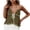 Olive Green, variant on WREESH Women Trendy Halter Neck Contrast Tie Front Crinkle Ruffle Cami Tank Top Summer Going Out