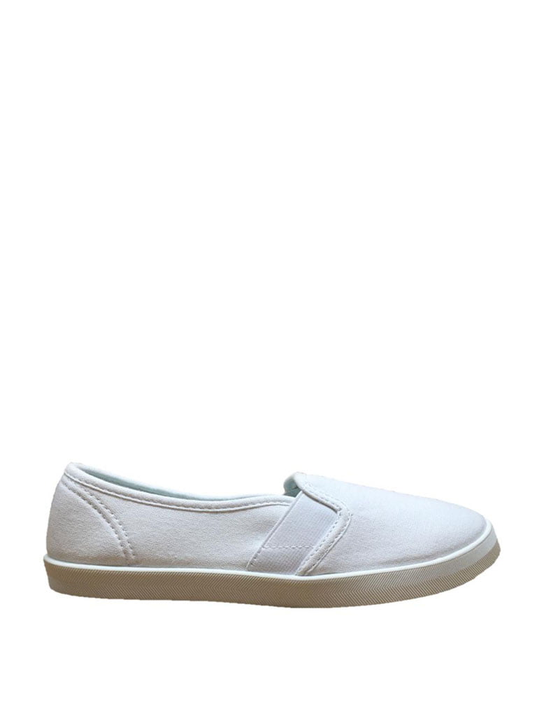 time and tru white slip on shoes